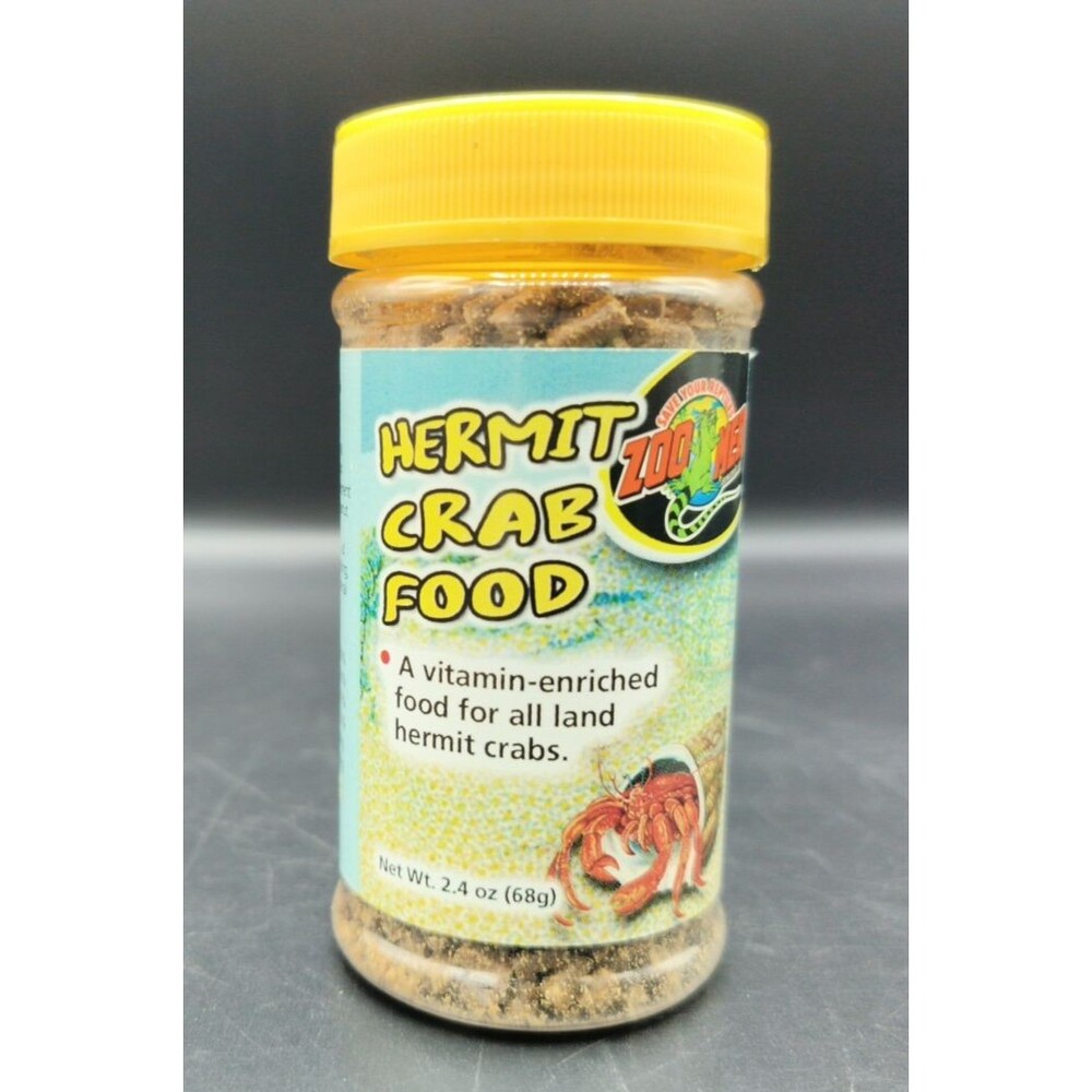 Zoo Med Hermit Crab Food 2.4 oz Vitamin Enriched Diet Protein Pellet Made In USA